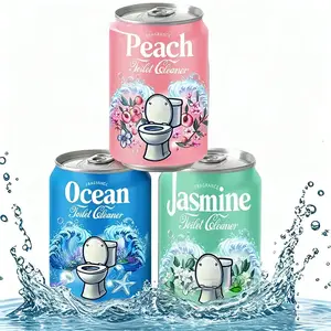 Beverage Can Toilet Bowl Cleaner – Septic Safe Toilet Tablets in Bottle, 3 Scents (Ocean, Jasmine, Peach), Automatic Long-Lasting Toilet Cleaner, Powerful Stain Remover & Deodorizer