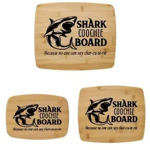 Charcuterie Board - Shark Coochie Board Funny kitchen decor home decor dinner entertaining plates Non Chopping Cutting Board Large Medium Small Mother's Day Charcuterie Board Bamboo Wood