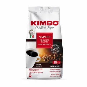 Kimbo Napoli Original Blend 100% Arabica Ground Coffee | 10/13 Intensity | Dark Roast with Floral & Sweet Flavor | 12 oz (340g) bag