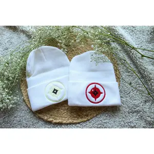 AI The Somnium Files Tama and Aiba Beanies | Embroidered Knit Hat | One Size Fits Most