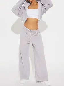 On The Go Fleece Pant Set - Heather/Combo