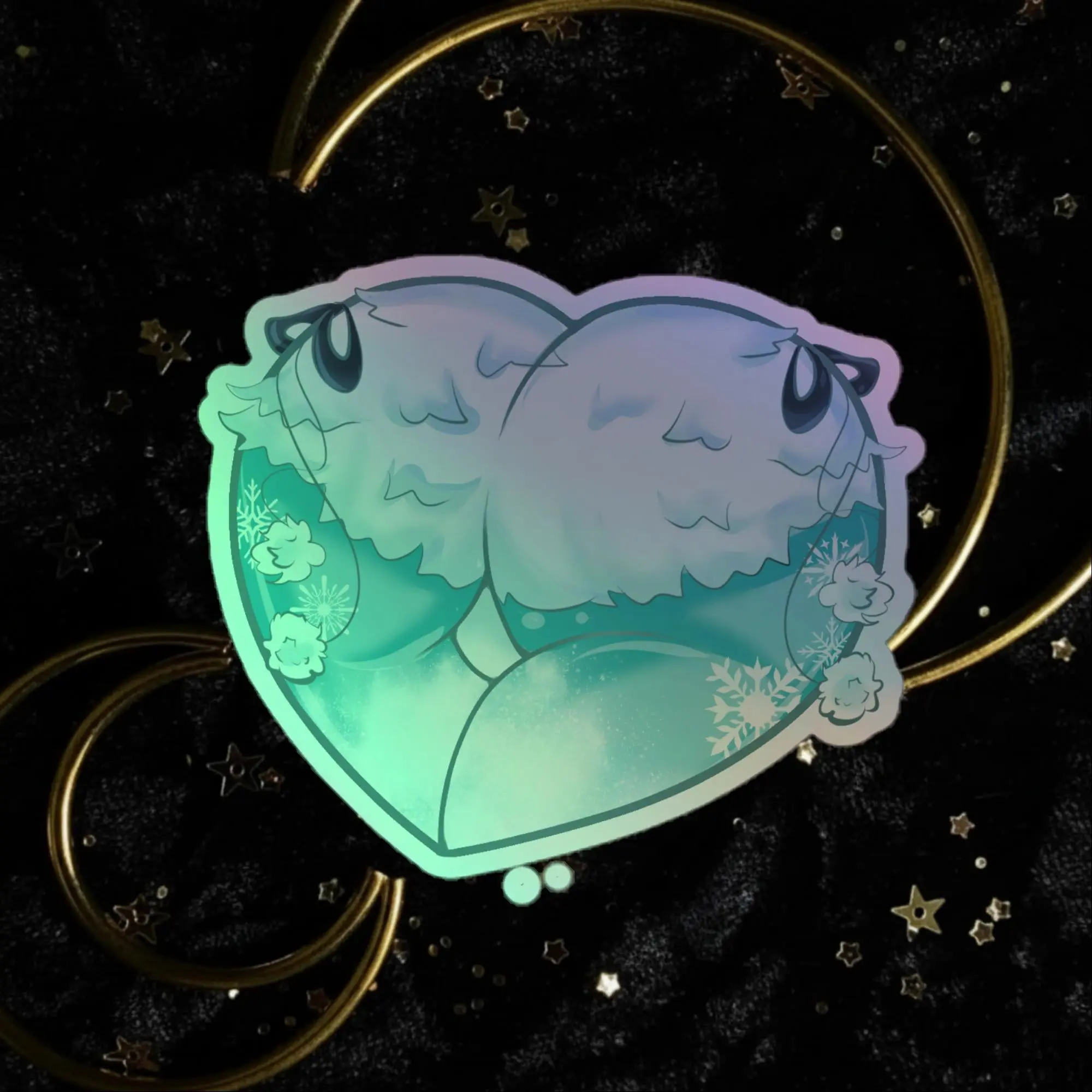 Yeti Abominable Snowman Booty Holographic stickers