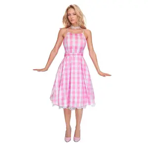 Plus Size Pink Gingham Doll Costume Plus Size Pink Gingham Doll Costume