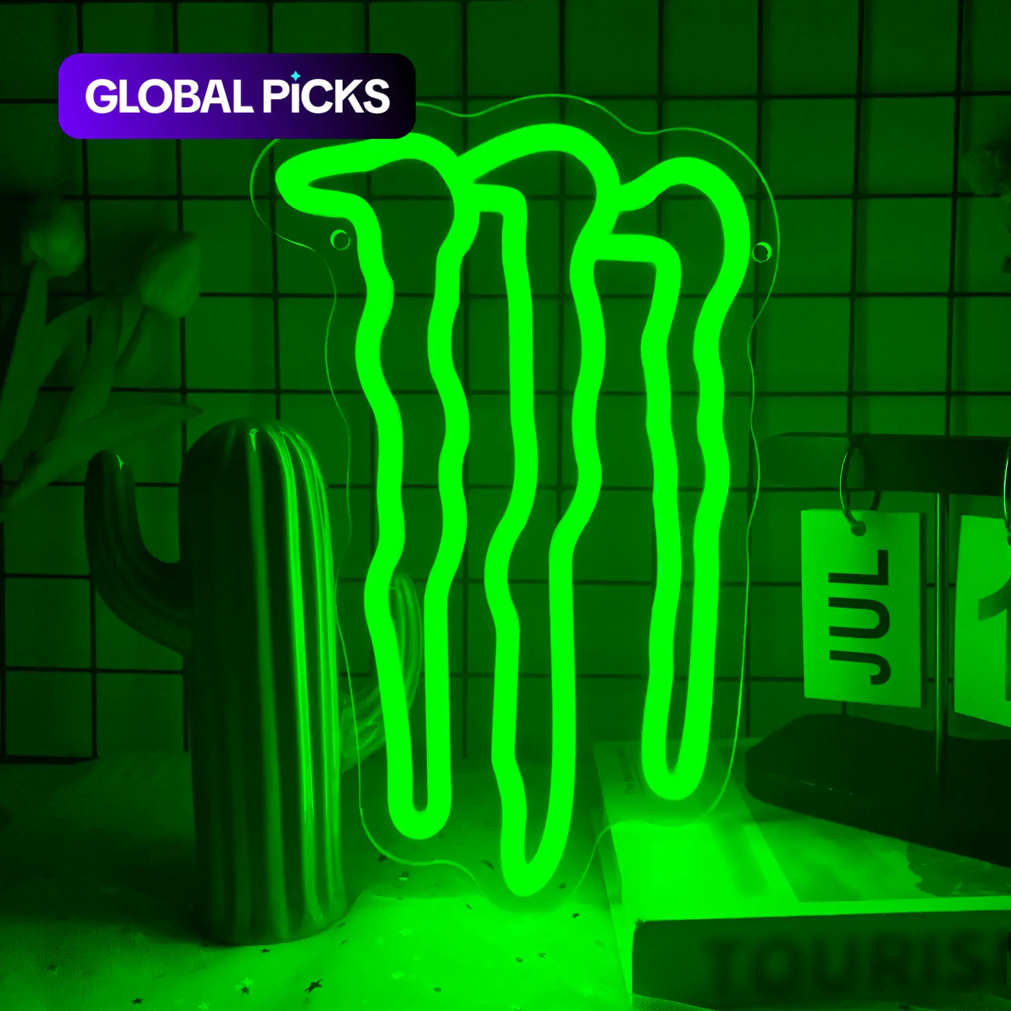 Monster Energy LED Neon Sign, Green Novelty Wall Light for Room, Bar, Man Cave and Basement, Cool Interior Home Décor for Boys, Girls and Men, LED Neon Lights, Home Decor Lighting #GLOBAL PICKS