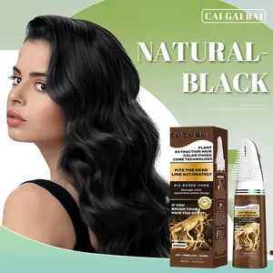 Plant-Based Hair Dye Cream with Integrated Comb for Easy Application Brown & Blcak Highlights No Damage Mild Haircare