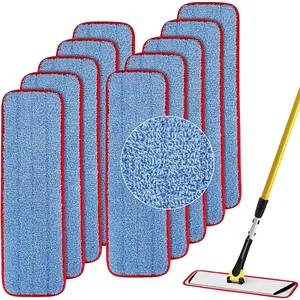 Microfiber Pad for 18.5 Inch Mop Head - 10 Pack Wet & Dry Refills Reusable Mop Refills Fit for Any Microfiber Flat Mop System 18.5"
