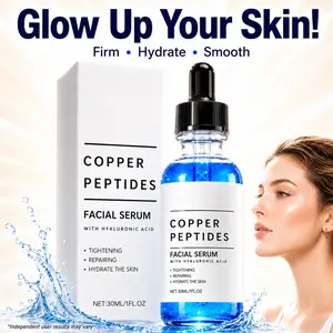 GHK-Cu Copper Peptide Serum, Hydrating Anti-Aging Face Serum with Hyaluronic Acid for Fine Lines, Firm-Looking Skin & Youthful Glow, 30ml