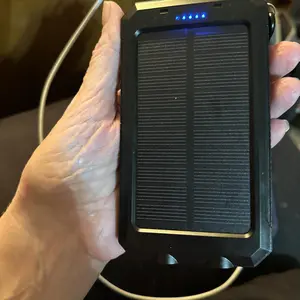 Product Review of 10000mAh Portable Solar Power Bank, Dual USB Output Port Waterproof Power Bank with LED Light, Solar Phone Charger Compatible with iPhone & Android #TOP PICKS from M**7