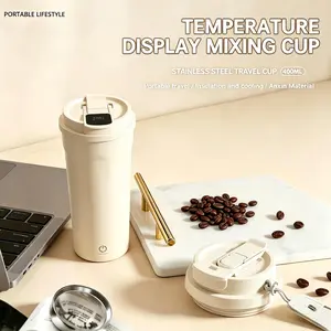 2026 New Food Grade Electric Mixer Cup Sports Water Bottle Rechargeable Automatic Blender for Coffee Soy Milk 400ml with Straw Portable for Outdoor Travel Gym