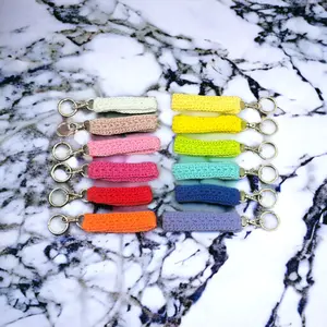 Crochet Keychain Wristlet for Fashionable Hands-free Carrying