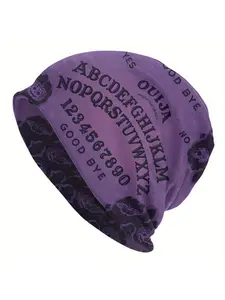 Men's Purple Ouija Board Skullies Beanie - Hip Hop Ski Cap, Thin Stretch Polyester Bonnet Hat