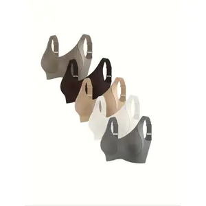 Women's Seamless Sports Bra, Wireless Sports Bra, Comfortable Support, Anti-Sagging Full Coverage, Breathable Non-Wired, Elastic Nylon Blend, Ideal for Gym Wear