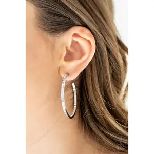Comin Into Money - White Hoop earring