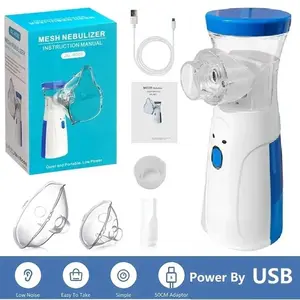 Nebulizer for Adults & Kids Portable Handheld USB-C Rechargeable Mesh Nebulizer with Adjustable Modes Silent Operation for Home Travel Office Use Low Noise Easy To Take Simple 50CM Adaptor Summervibes