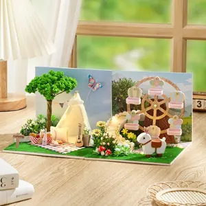 Cuteroom Mini Model House Set , diy dollhouse,DIY 3D Puzzle, Perfect Gift for Teens & Adults, Includes Furniture, Ages 14+, Wooden