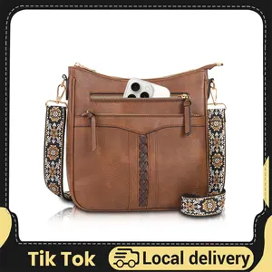 Stylish vintage women's crossbody bag Large-capacity leather woven shoulder bags Features Bohemian-style shoulder strap Perfect for commuting Casual Trendy Purse