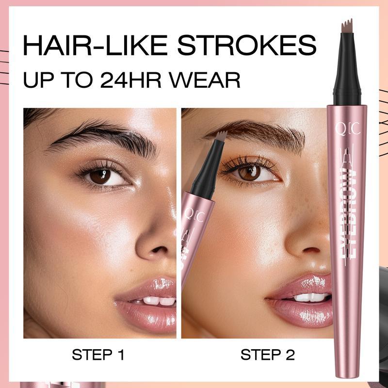 Natural Hair-Like Stroke Micro-Fork Eyebrow Pen, Waterproof & Long-Lasting Brow Pencil, Smudge-Proof Brow Makeup Tool for Daily Natural Looks & Soft Glam Finish