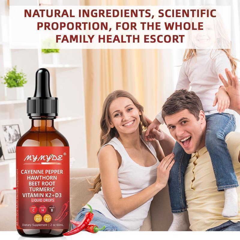 Cayenne Pepper Supplement Liquid Drops + Hawthorn Berry, Vitamin D3 K2 Organic Beet Root Powder, Ceylon Cinnamon, Turmeric Curcumin, Panax Ginseng Healthcare Dietary Edible Cayenne Pepper Supplement Liquid Drops + Hawthorn Berry, Vitamin D3 K2 Organic Beet Root Powder, Ceylon Cinnamon, Turmeric Curcumin, Panax Ginseng Healthcare Dietary Edible