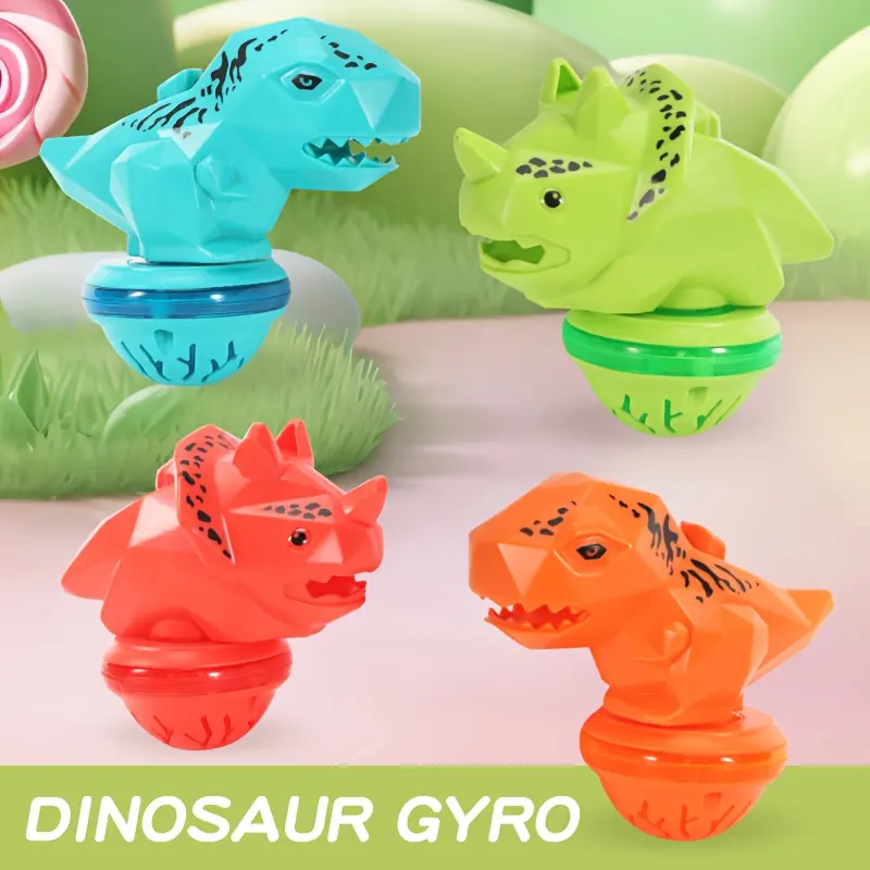 1pc Dinosaur Spinning Top - High-Speed Spin, Long-Lasting Rotation, Vibrant Design with 4 Color Options, Durable Plastic, Indoor/Outdoor Play, Parent-Child Bonding, Kids' Birthday & Holiday Gifts, Party Decorations