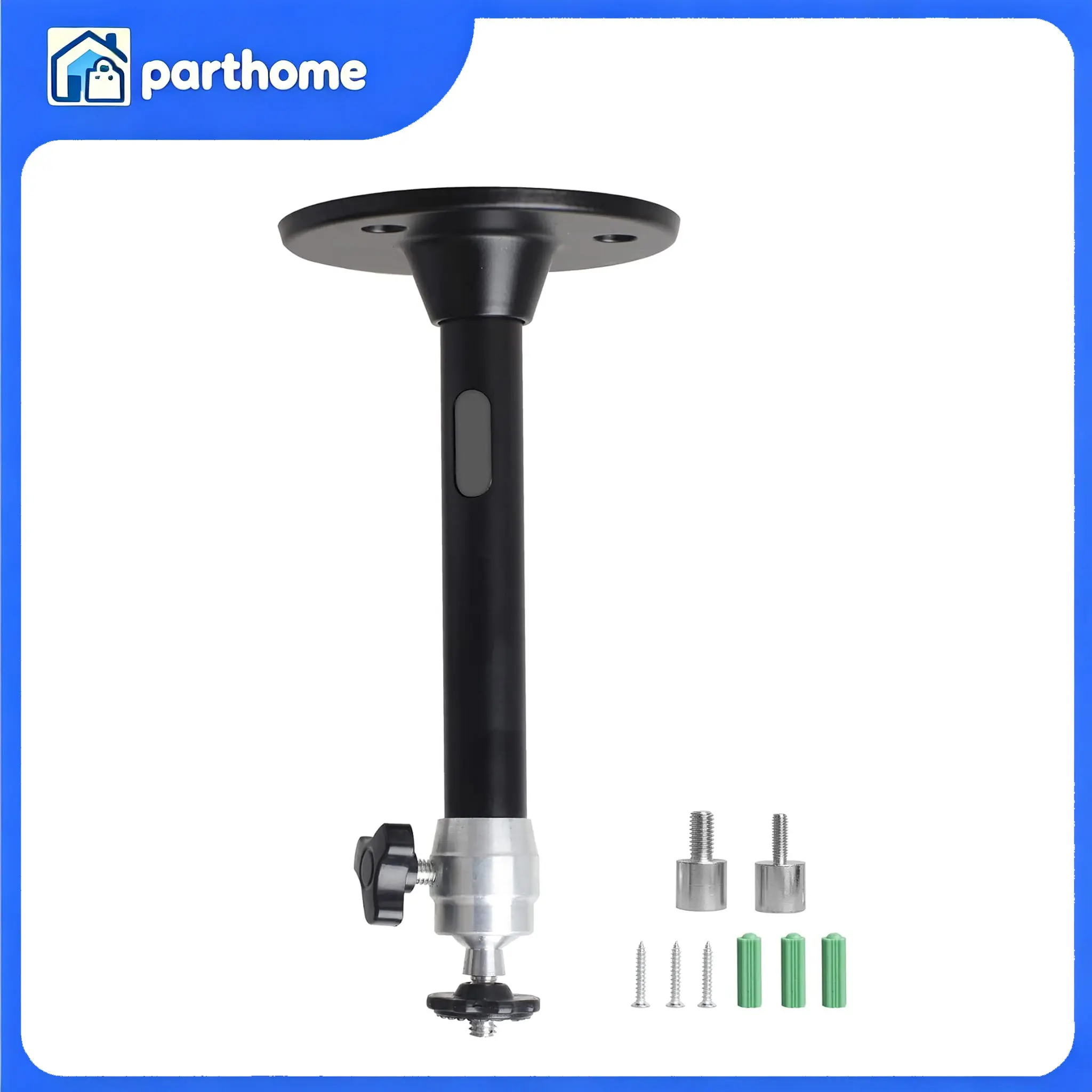 Universal 360° Rotatable Wall-Ceiling Mount Stand, 90° Tilt-Adjustable 5KG Load Projector Bracket with Screw Adapters for Mini Projector, DVR