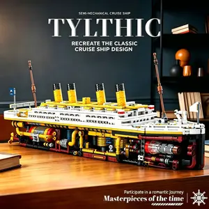 1812pcs Half Mechanical Titanic Model Kit, Detailed Replica Building Set, Perfect for Collectors & Enthusiasts, Educational Toy Gift Idea, Ship Building Set