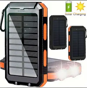 10000 Mah Solar Power Mobile Power with Flashlight/USB Type-C, Micro Interface, Long Lasting Durability, Ideal for Travel, Camping, and Smartphones