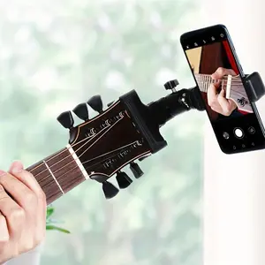 Adjustable Guitar Head Clamp, 360 ​​Degree Rotating Guitar Phone Holder, Portable Durable Creative & Efficient Music Accessory, Electric Guitar