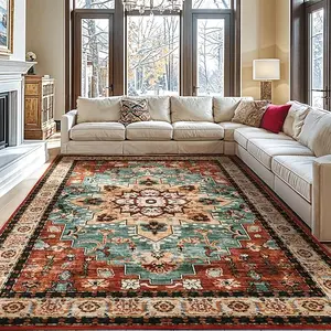 Washable Area Rug - Soft & Easy To Clean, Perfect For High-Traffic Areas, Indoor Floor Mat For Living Room/Bedroom (Machine Washable)