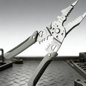 Multi function Wire Stripper 9 in 1 Electrical Tool Wire Cutter Crimping Pliers Adjustable Handle Comfortable Grip Professional Electrician Tool Home DIY Repair Tool