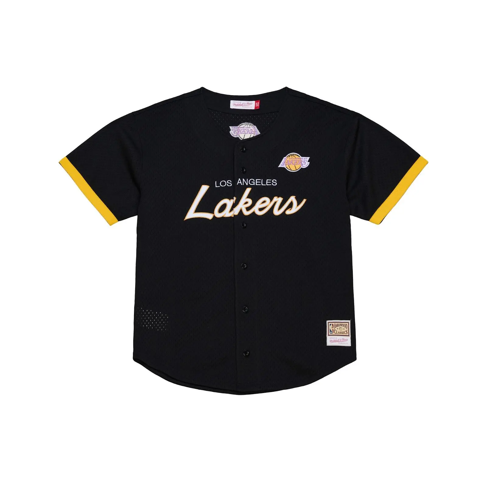 Los Angeles Lakers Black Head Coach Full-Button Fashion Jersey NBA Throwback Basketball Hardwood Classics Fan Gear Mitchell & Ness