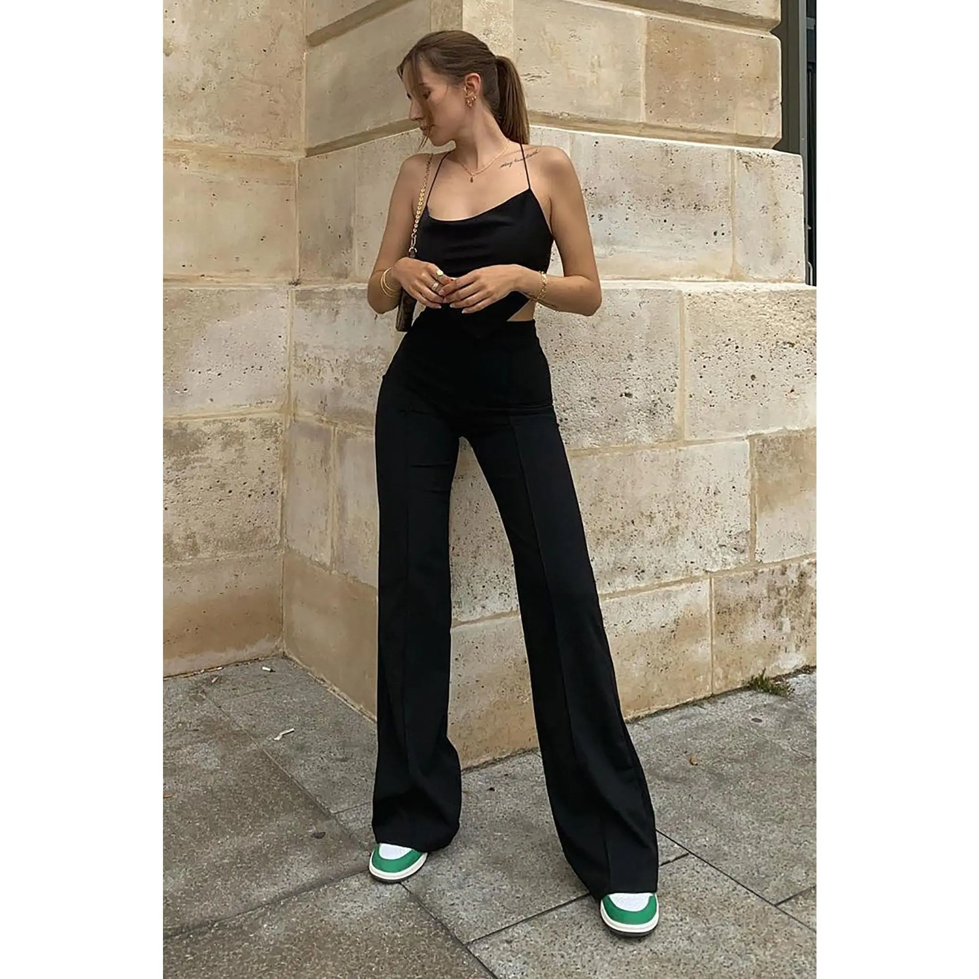 Victoria High Waisted Dress Pants - Black