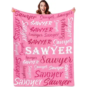 Custom Name Blanket for Family & Couples | The Ultimate Personalized Flannel Throw Blankets Gift