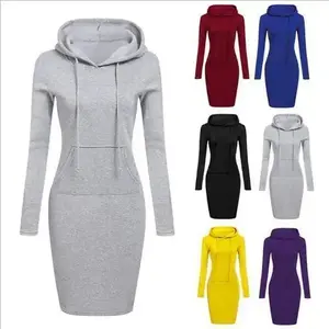 Ladies Dress Autumn Women Hooded Dresses Hoodies Women Sweatshirts Women Hoodies Dress Tops Ladies Clothing