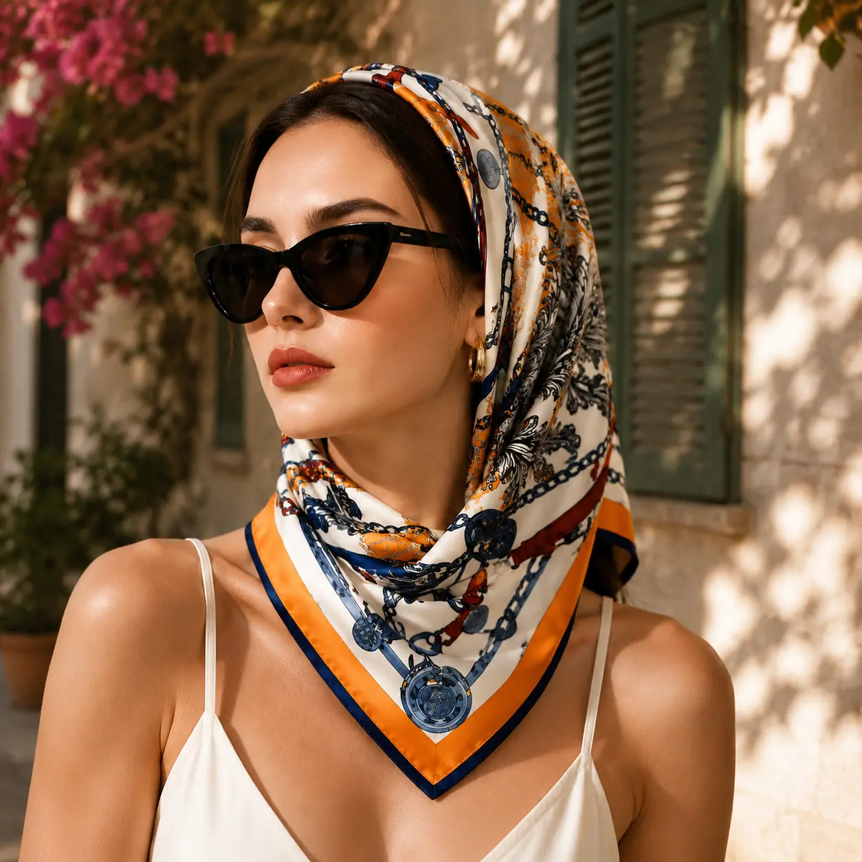 Fashion Bandana Scarf – Lightweight Hair Scarf, Head Wrap and Neck Accessory for Women, Everyday Wear, Travel and Summer Style