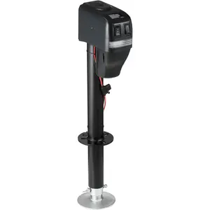 [fathers day gift]Electric Trailer Jack 7500 LB, 12V Heavy Duty Electric Tongue Jack with Waterproof Cover & LED Light, 10-34 in Lift, Ideal for RV, Boat, Horse & Utility Trailers