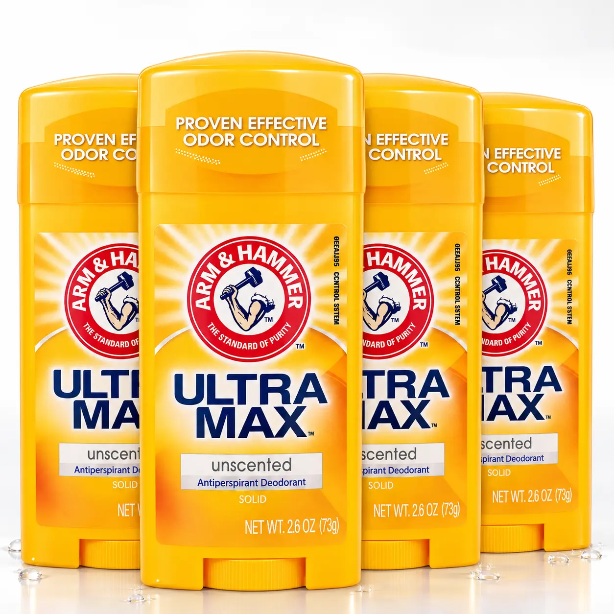 Arm & Hammer Ultra Max Unscented Deodorant Value Bundle (2.6 oz) Proven Effective Odor Control Solid Stick - Fragrance Free Sweat Protection Baking Soda Formula Long Lasting Sensitive Skin Deodorant