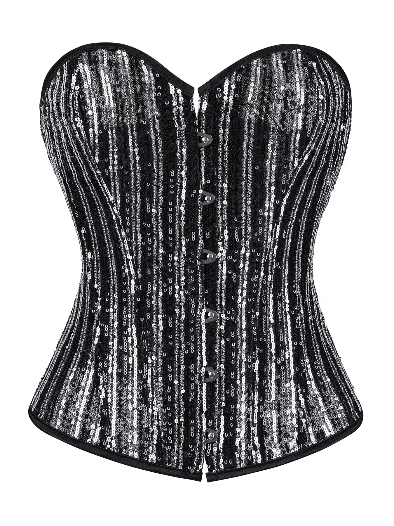 Women's Court Style Striped Bodycon Bralette Underwear, Fashion Sequins Front Button Back Tie Halter Top, Comfortable Fit for Vacation and Daily Wear