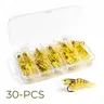 High-Quality Silicone Flexible Pre-Rigged Artificial Shrimp Fishing Lures with Tackle Box, 1.77 in - 30/60/90 Count Options for Outdoor Fishing & Repeated Casts