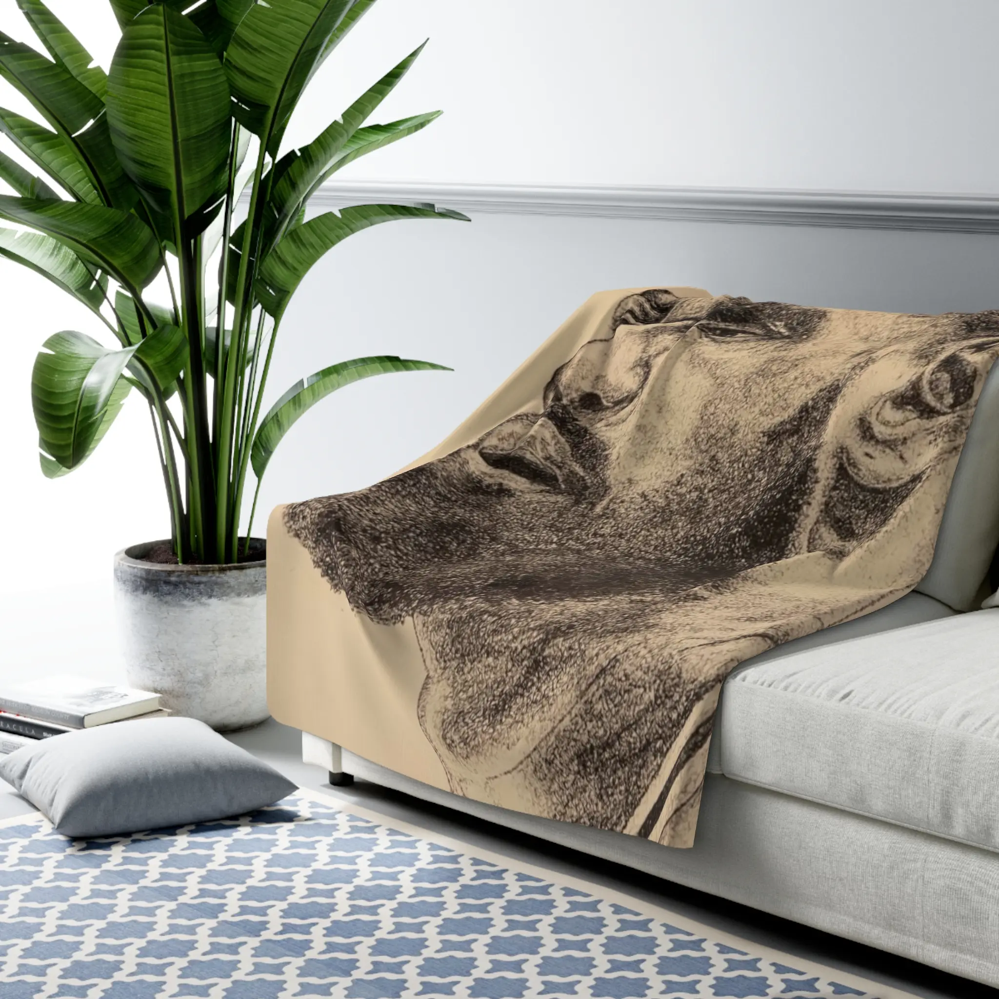 LeBron James Sherpa Fleece Blanket, Cozy Sports Blanket, Personalized Gift for Basketball Fans, Warm Throw for Home Decor