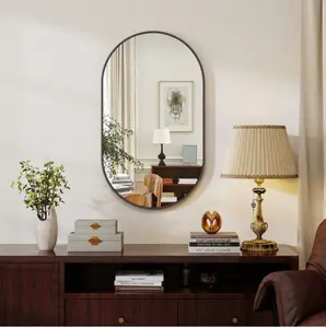 36 x 20.2 Oval Bathroom Mirror Wall Mounted Mirror with Durable Frame, Black