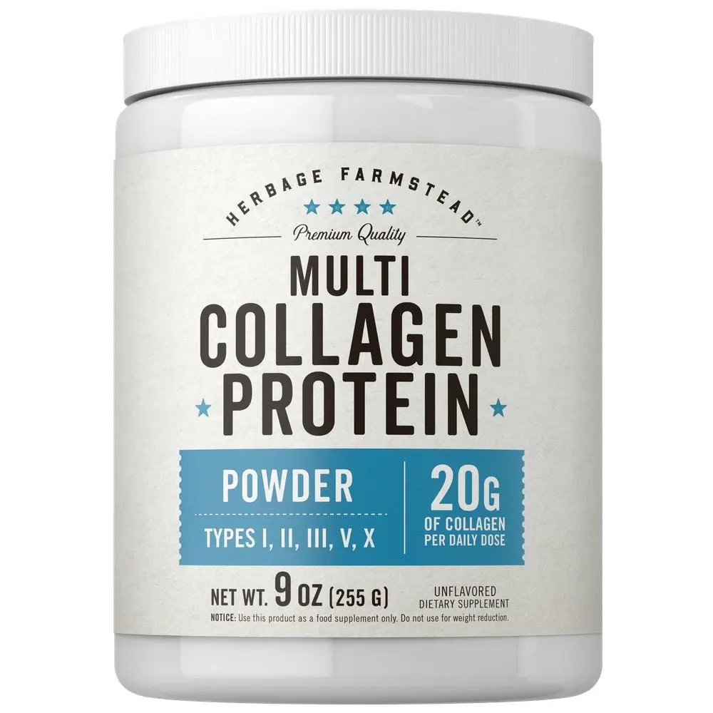 Carlyle Multi Collagen Protein Powder for Women and Men - 9 Oz - Type I, II, III, V, X - Unflavored - Non-GMO Gluten Free - by Herbage Farmstead Carlyle Multi Collagen Protein Powder for Women and Men - 9 Oz - Type I, II, III, V, X - Unflavored - Non-GMO Gluten Free - by Herbage Farmstead