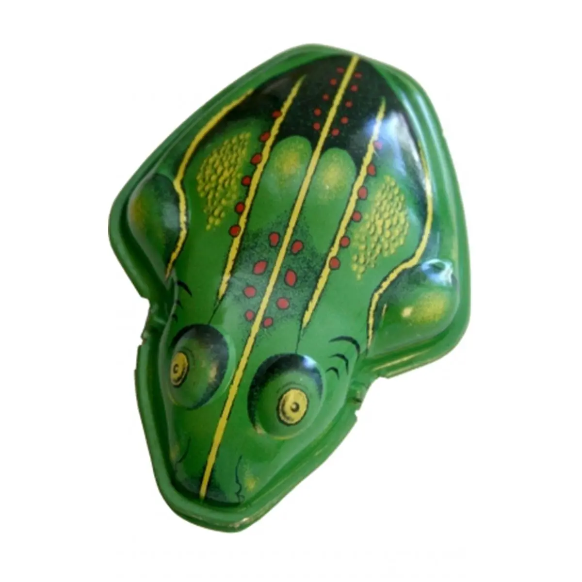 212 MAIN Old-Style Frog Shape Tin Noisemaker Toy - 0.75h x 3.25w x 2.25d in., Clicking Sound, Adult Collector Item, Farm Animal Themed Pet Supplies Decor