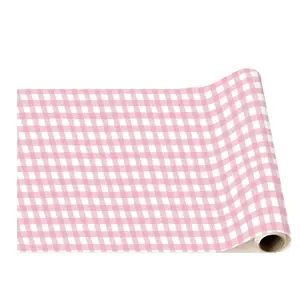 PETAL PINK GINGHAM TABLE RUNNER