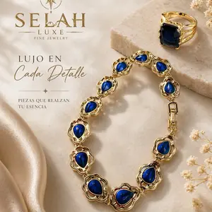 Selah Luxe Blue Sapphire Teardrop Gold Bracelet - Elegant Fine Jewelry with Luxurious Design and Premium Quality