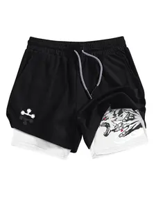 Men's Regular Fit Dog Print Pocket Gym Shorts, Breathable Quick Drying Shorts for Gym Workout Running, Casual Sporty Shorts for Men, Athletic Sports Shorts, Athletic Wear Shorts