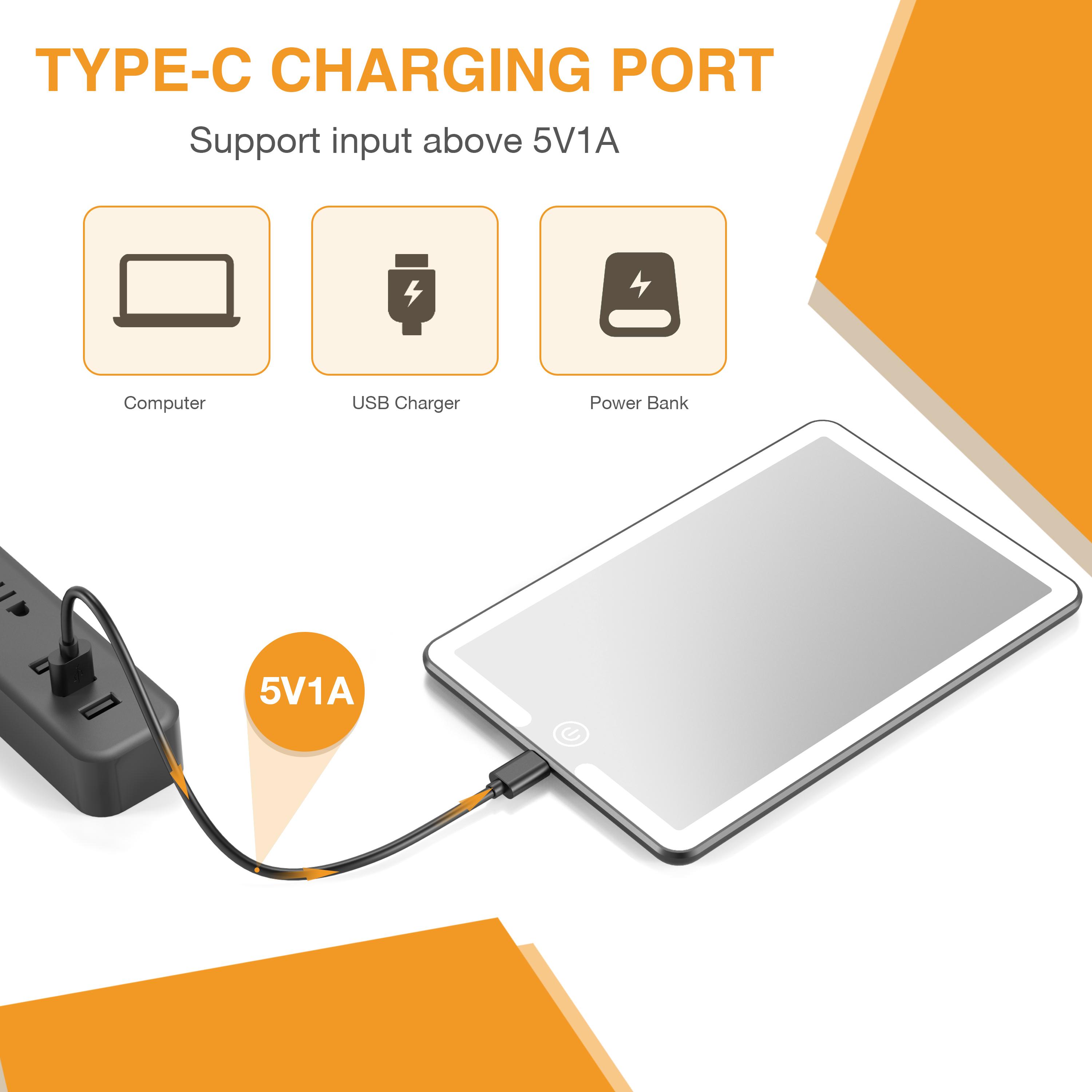 USB & Mobile Lights CCar Sun Visor Vanity Mirror, Rechargeable LED Makeup Mirror with 3 Light Modes & 58 LEDs,Dimmable Touch Control, Type-C Charging, Adjustable Strap for Cars