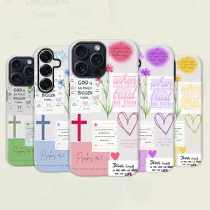 Inspirational Christian Bible Verse Phone Cases for iPhone 17/16/15/14/13/12/11/SE Pro Max Plus - Colorful Floral Art, Cross, Heart Designs