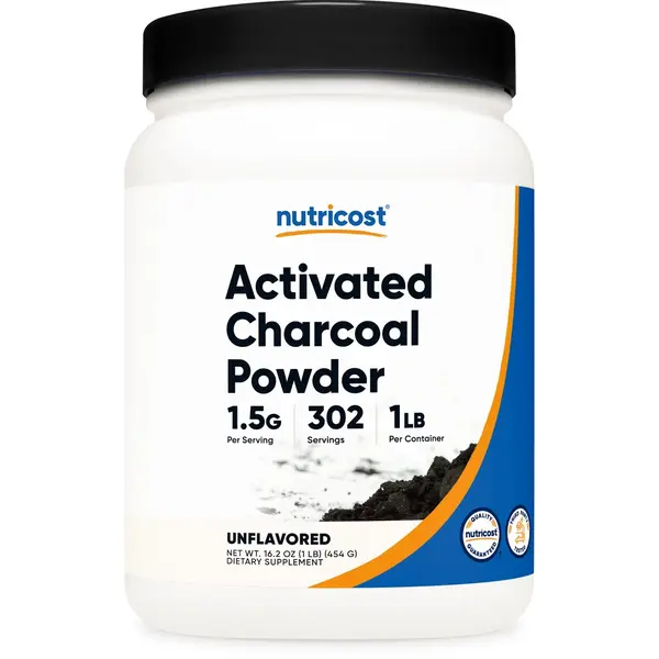 Nutricost Coconut Activated Charcoal Powder - 1lb Vegetarian Wellness Supplement, Gluten-Free, GMO-Free