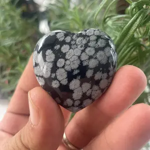 Heart Shape Snowflake Obsidian.