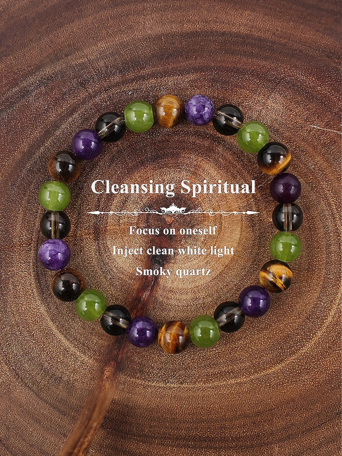Natural Tiger Eye Agate Healing Crystal Bead Bracelet, Chakra Energy Natural Stones Jewelry Gift for Women Men, Autumn Atmosphere Spiritual Accessory, Chakra Healing Crystals, Crystal Bracelets